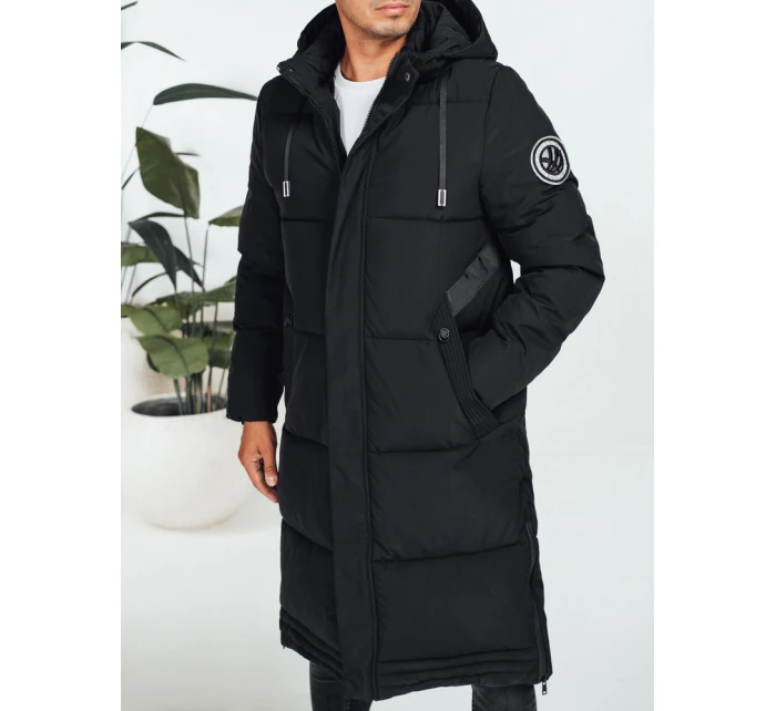 Pánska zimná bunda s kapucňou čierna TX5068