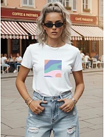 Tshirt damski bawełniany z nadrukiem biały model 22277275 - FashionStreet Tshirt damski bawełniany z nadrukiem biały model 22277275 - FashionStreet