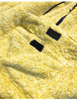 Žltá melanžovej plyšová dámska mikina (HH008)