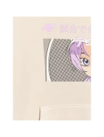 Dievčenská mikina bez prúžkov s kapucňou 4F 4FJRAW25TSWSF2294-11S