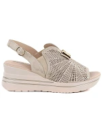 Dámské kožené sandály na platformě gold M.Daszynski model 22072440 - M. Daszyński Dámské kožené sandály na platformě gold M.Daszynski model 22072440 - M. Daszyński