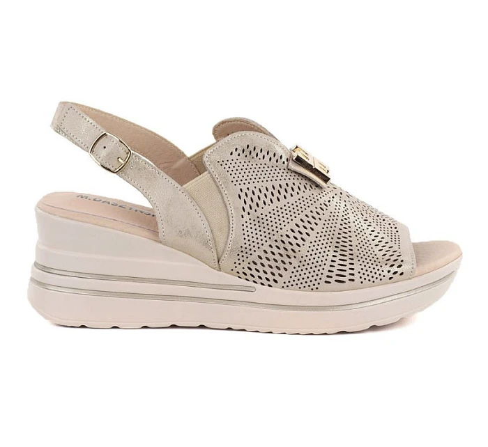 Dámské kožené sandály na platformě gold M.Daszynski model 22072440 - M. Daszyński Dámské kožené sandály na platformě gold M.Daszynski model 22072440 - M. Daszyński