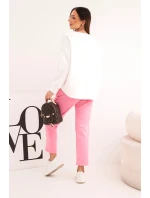 Dámský komplet máslový s kontrastní kapsou světle růžový Dámský komplet máslový s kontrastní kapsou světle růžový