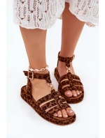 Sandały Damskie Na Platformie Ze Złotym Detalem Panterka Kartia