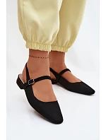 Materiálové Baleríny Dámské S Páskem Černé model 22109936 - Boto Materiálové Baleríny Dámské S Páskem Černé model 22109936 - Boto