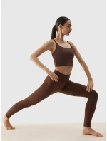 Dámsky recyklovaný top na jogu 4F - hnedý