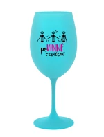 POVINNÉ CVIČENÍ - tyrkysová sklenice na víno 350 ml POVINNÉ CVIČENÍ - tyrkysová sklenice na víno 350 ml