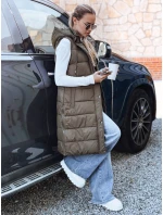 Dámská dlouhá prošívaná zelená vesta Dstreet model 21993367 - FashionStreet