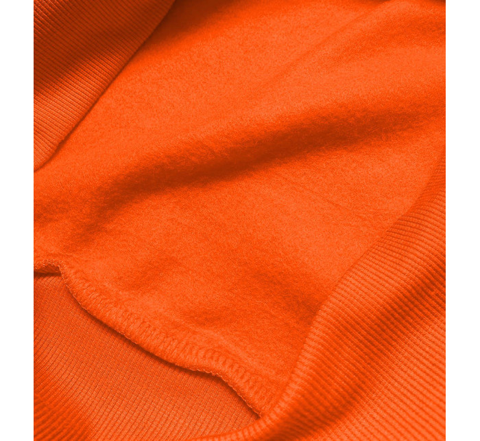 Oranžová dámska tepláková mikina so sťahovacími lemami (W01-32)