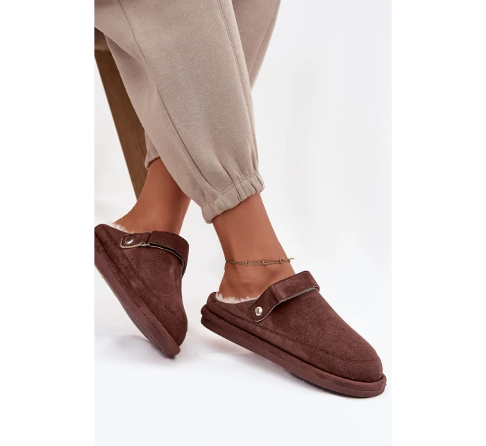 Kapcie Damskie Z Paskiem Ocieplane Futerkiem Czekoladowe Rilena Kapcie Damskie Z Paskiem Ocieplane Futerkiem Czekoladowe Rilena