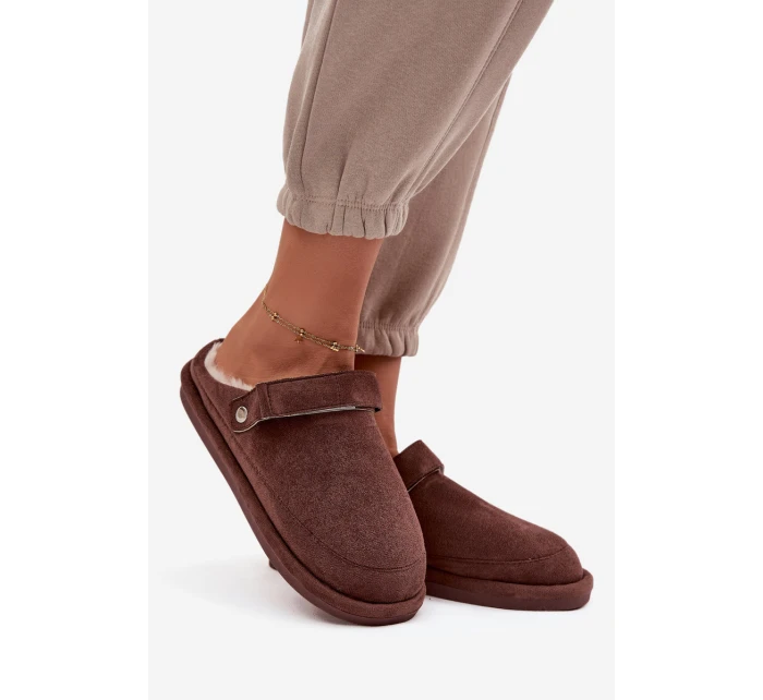 Kapcie Damskie Z Paskiem Ocieplane Futerkiem Czekoladowe Rilena Kapcie Damskie Z Paskiem Ocieplane Futerkiem Czekoladowe Rilena