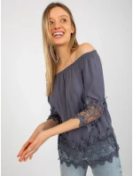 Dámska blúzka LK BZ 506188.32X grafit - FPrice Dámska blúzka LK BZ 506188.32X grafit - FPrice