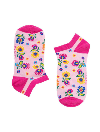 Krátke ponožky Folkstar Pink/Flowers