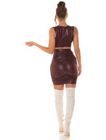 Sexy Koucla Gathered Wetlook Skirt