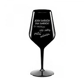 model 22168051 černá nerozbitná sklenice na víno 470 ml - Giftela