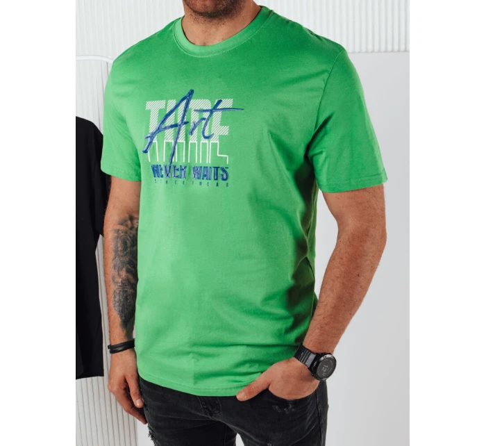 Pánské zelené tričko s potiskem Dstreet model 21973698 - FashionStreet