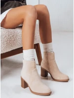 Dámské semišové béžové kozačky Dstreet model 21993975 - FashionStreet