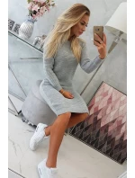 Svetr Pruhované šaty šedé Svetr Pruhované šaty šedé