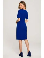 S317 Puzdrové šaty s dvojitým predným dielom - kráľovská modrá