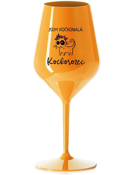 JSEM  oranžová nerozbitná sklenice na víno 470 ml model 22163713 - Giftela