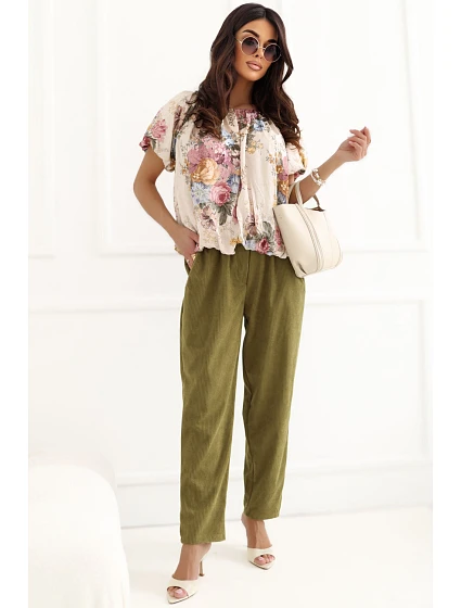 Šnúrové nohavice model 227687 Rue Paris Šnúrové nohavice model 227687 Rue Paris