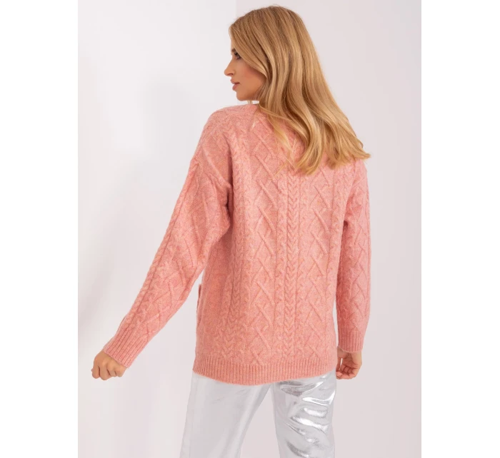 Sweter AT SW model 18955377 jasny różowy - FPrice Sweter AT SW model 18955377 jasny różowy - FPrice