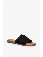 Dámske čierne semišové papuče amite