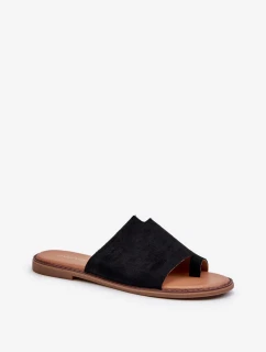 Dámske čierne semišové papuče amite