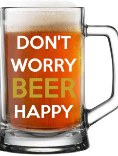 DON'T WORRY BEER HAPPY - pivní sklenice 0,5 l