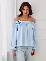 Blúzka BLU0180 svetlo modrá - Roco Fashion