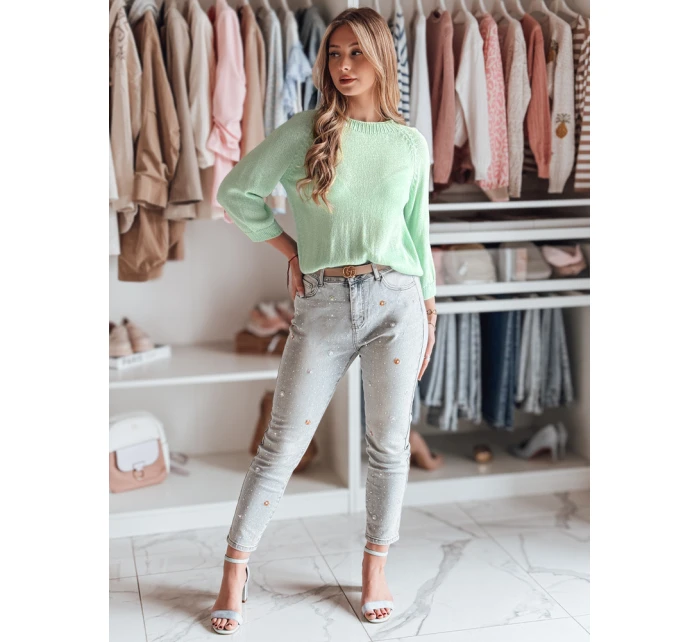 Dámsky oversize sveter SOFTICAN svetlozelený FashionStreet MY2433