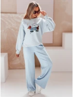Dámska nadrozmerná mikina s výšivkou DOGSWEETY modrá FashionStreet BY1479