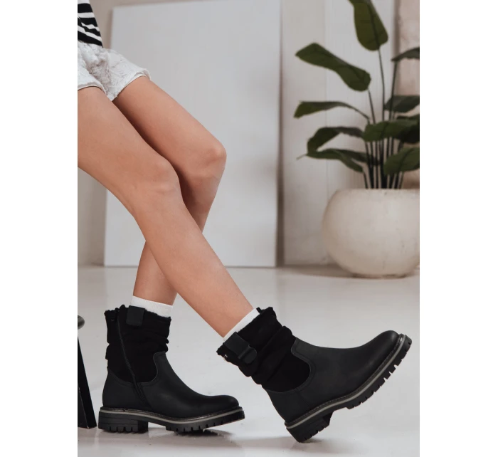 Dámské semišové kozačky černé Dstreet model 21994419 - FashionStreet