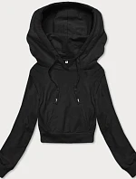 Krátka mikina s kapucňou čierna (8B939-3)