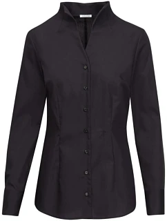 Seidensticker Chalice Blouse Slim LSL Popelínová blúzka s dlhými rukávmi 78.1182 čierna