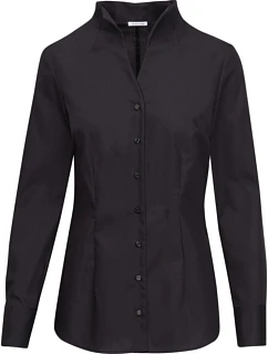 Blouse Slim LSL Popelínová halenka s dlouhým rukávem black model 22501078 - Seidensticker