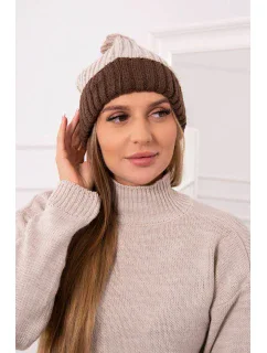 Fleecová čiapka Bojana K265 cappuccino+svetlo béžová+tmavo béžová