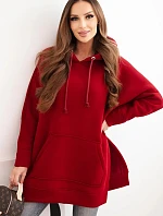 Bunda s rozparky na bokoch bordová