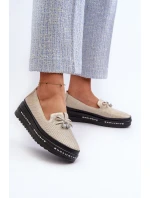 Lesklé Dámské Kozačky Kožené Na Platformě model 21660265 Zlaté - S.Barski