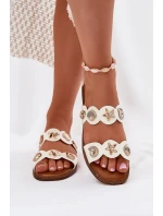 Dámské Pantofle Se Zlatými Bílé model 21699117 - Boto