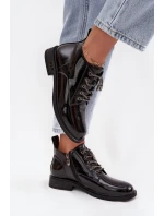 Dámske lakované čižmy D&A - čierne Dámske lakované čižmy D&A - čierne