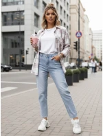 Dámske džínsy mom fit svetlomodré FashionStreet UY2859