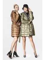 Dámska ľahká zimná bunda so zateplenou kapucňou khaki (omdl-019)