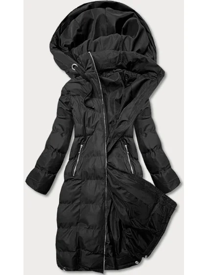 Dlhšia čierna dámska zimná bunda (5m736-392) Dlhšia čierna dámska zimná bunda (5m736-392)