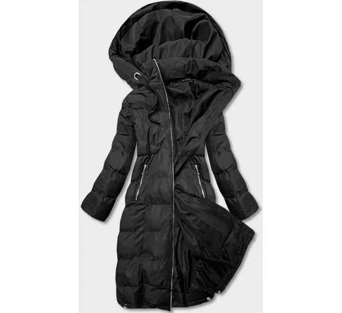 Dlhšia čierna dámska zimná bunda (5m736-392) Dlhšia čierna dámska zimná bunda (5m736-392)