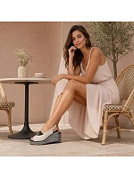 Dámské kožené sandály na platformě béžové model 22099414 - S.Barski Dámské kožené sandály na platformě béžové model 22099414 - S.Barski