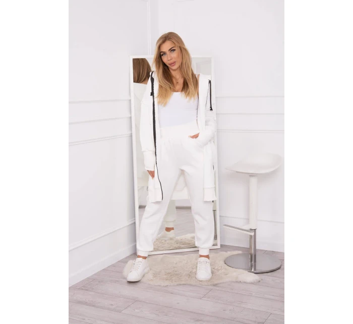 Hrejivá súprava s dlhou mikinou ecru