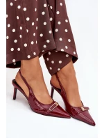 Lodičky Na Jehlovém Podpatku Se Zlatou Bordové model 21704634 - Boto