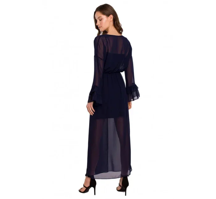 Dámské šifonové šaty se  Černá  model 18778242 - Makover