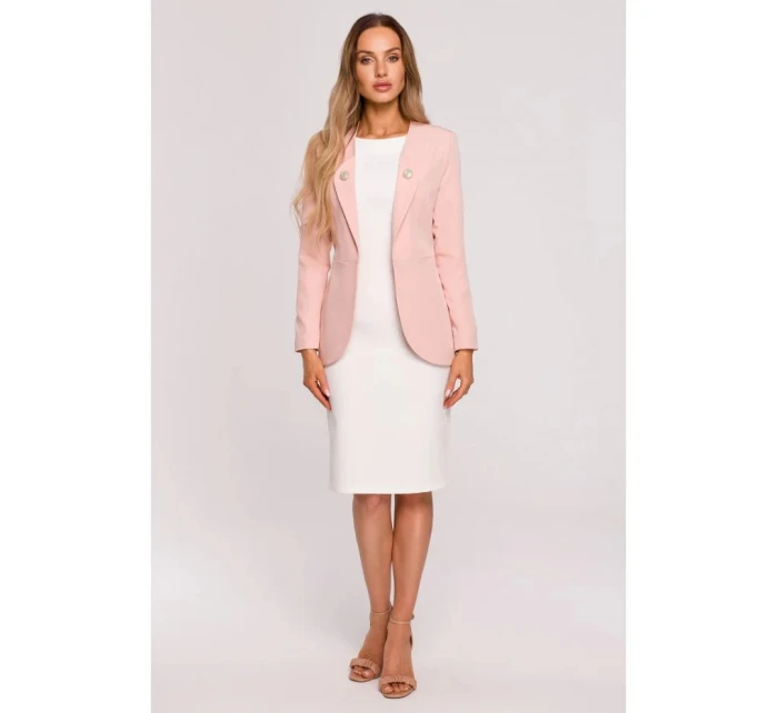Dámské sako model 21280825 pudrově růžové - Moe